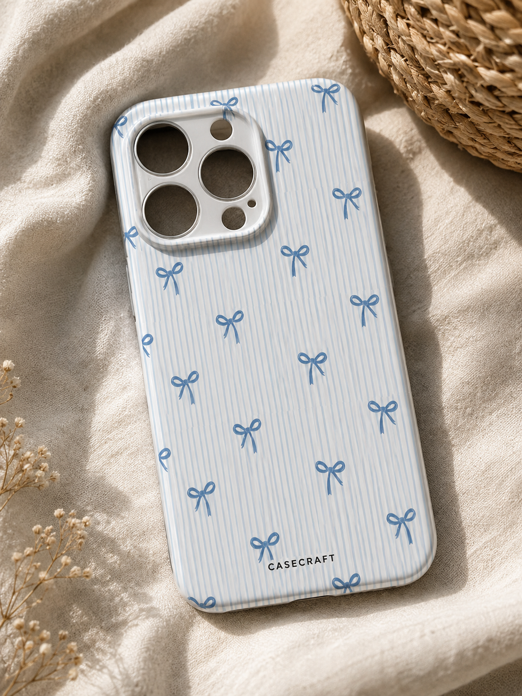 Blue Bow iPhone Case