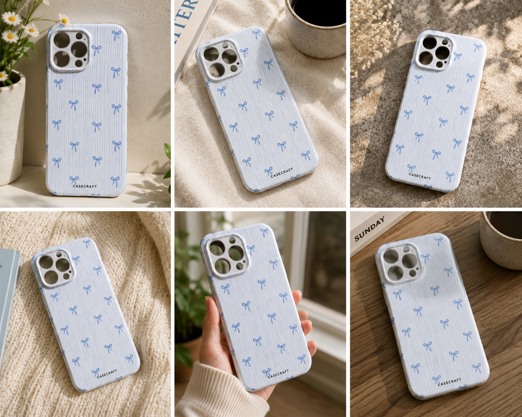 Blue Bow iPhone Case