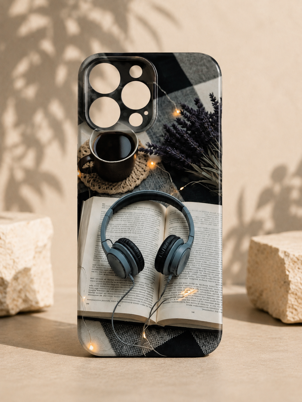 Lavender & Books Phone Case – Aesthetic Headphones