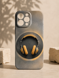 Headphones Phone Case – Frosted Navy & Gold