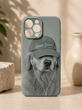 Good Vibes Dog Phone Case – Black & White Golden Retriever