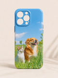 Best friends dog and cat iPhone case - clean studio shot on white background