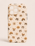 Pets galore iPhone case - dogs and cats scatter print on cream background