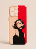 Femme fatale iPhone case - editorial fashion illustration with red and nude colour block