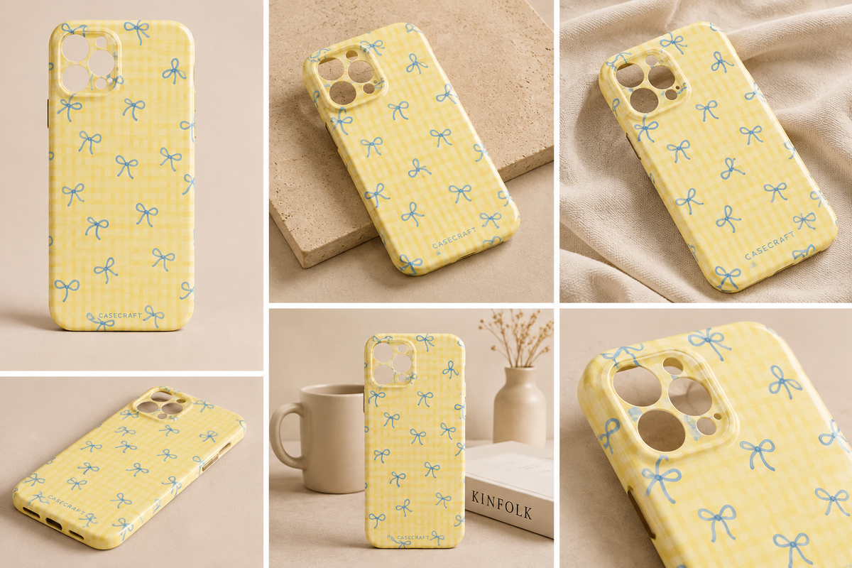 Lemon Blue Bow Phone Case