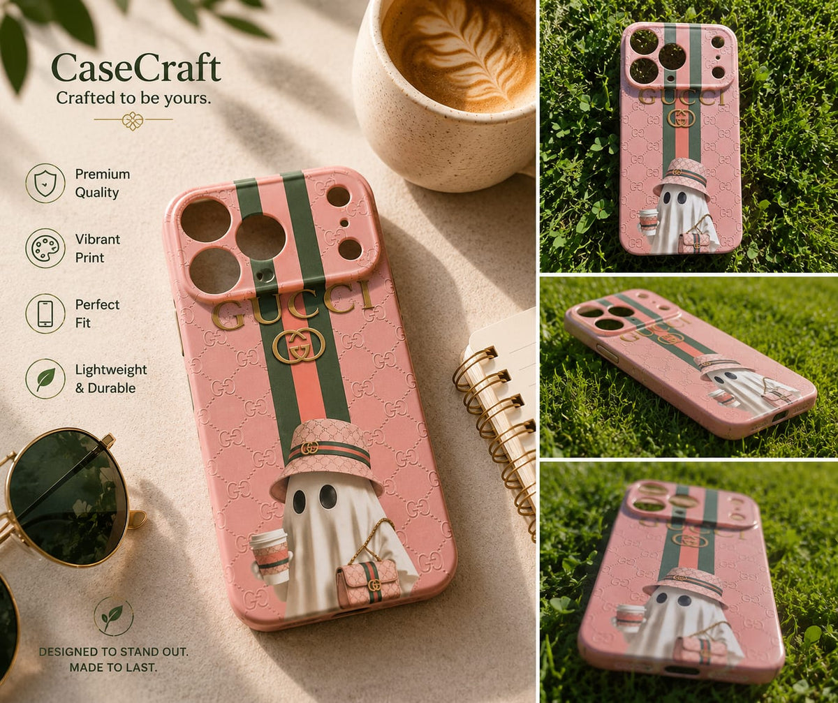 Ghost Art Phone Case – Dark Crackle & Terracotta