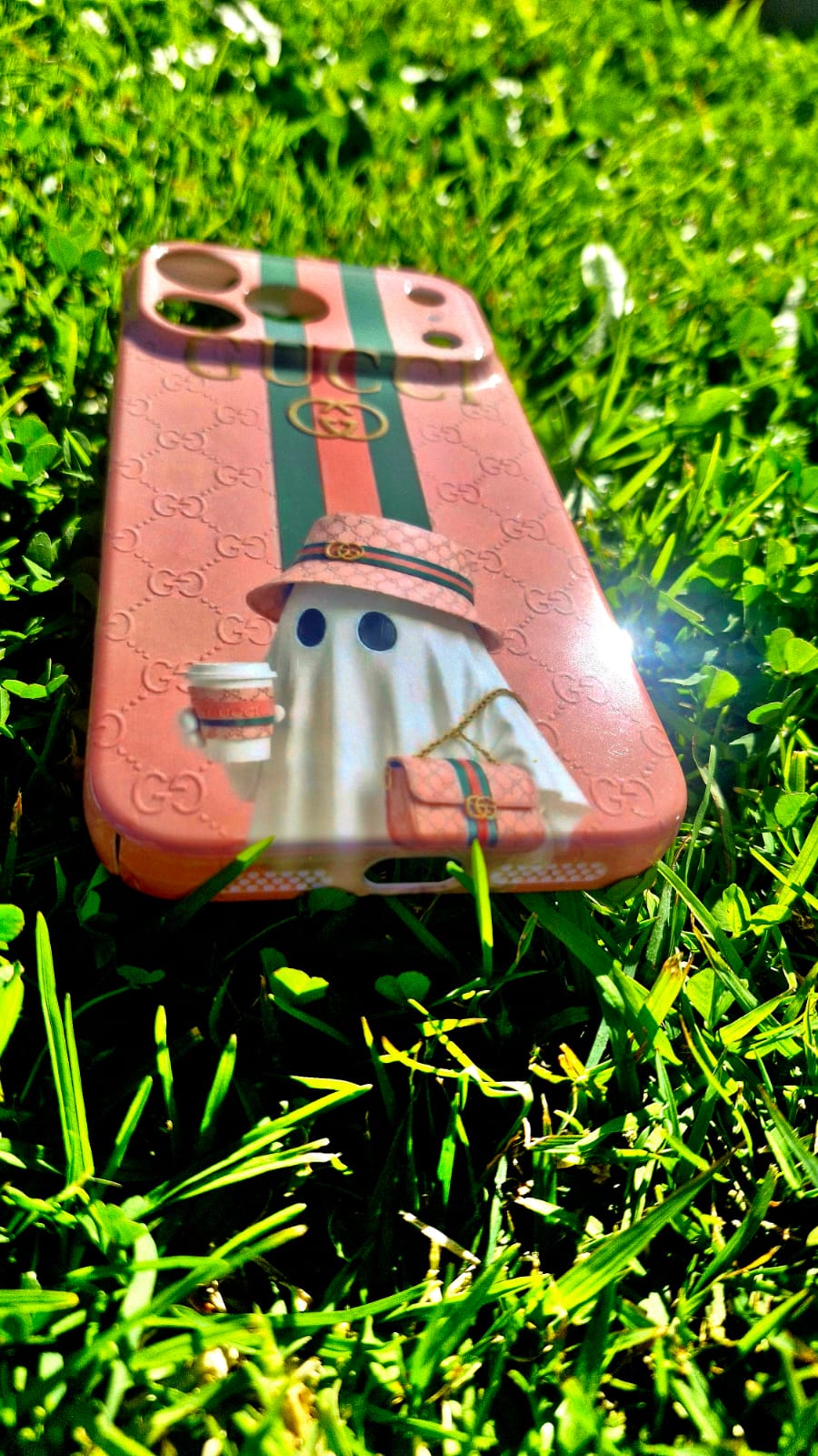 Ghost Art Phone Case – Dark Crackle & Terracotta