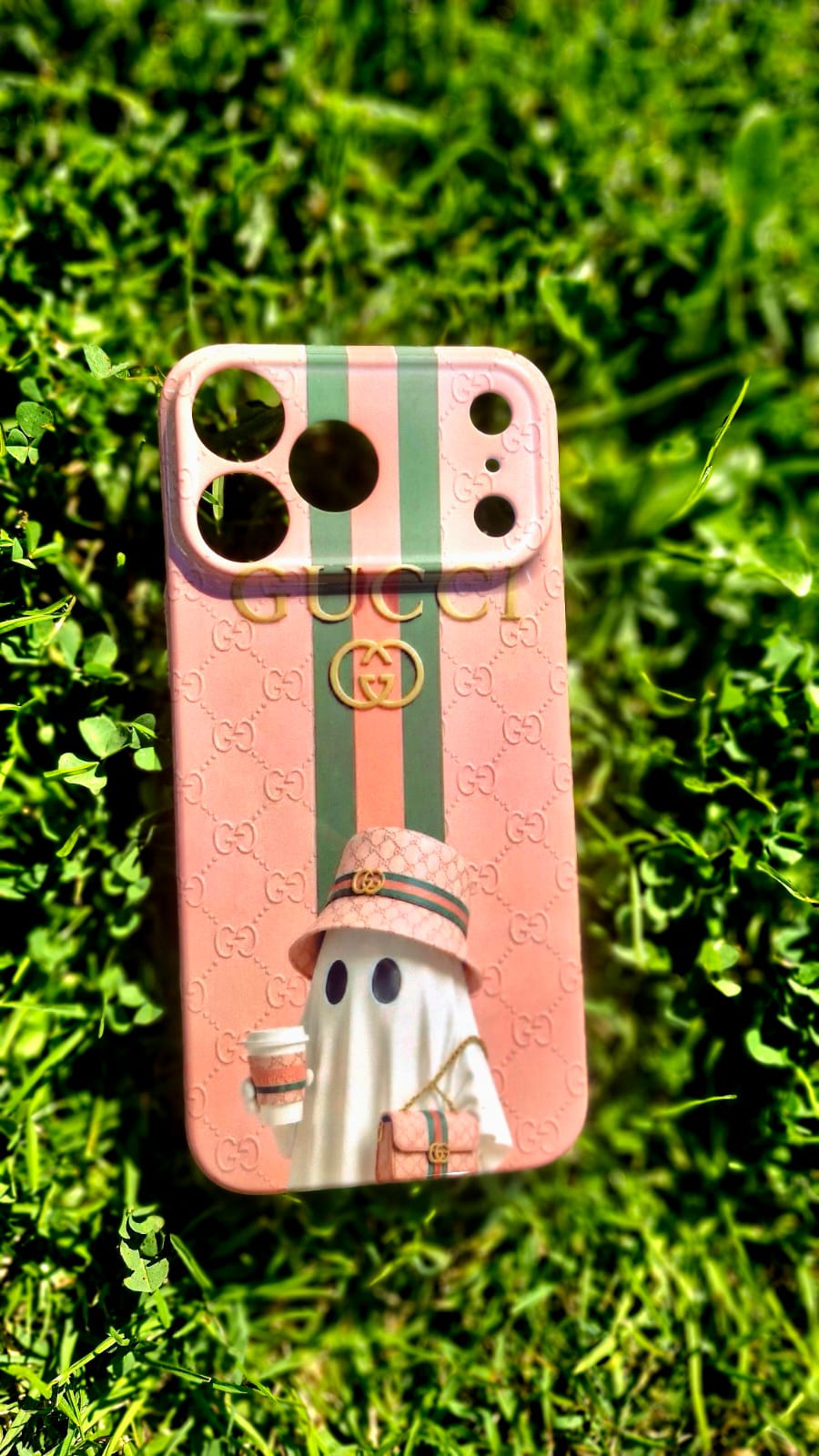 Ghost Art Phone Case – Dark Crackle & Terracotta