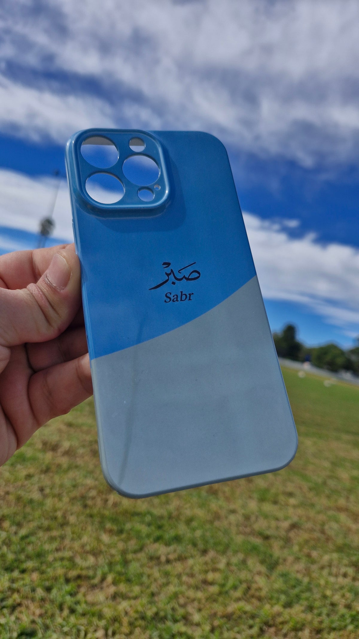 Sabr Phone Case – Blue & White Two-Tone