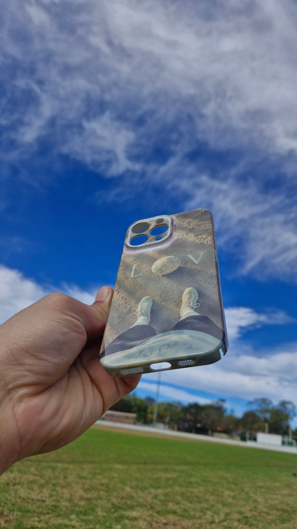 LOV Football Phone Case – Sandy Pitch Aesthetic