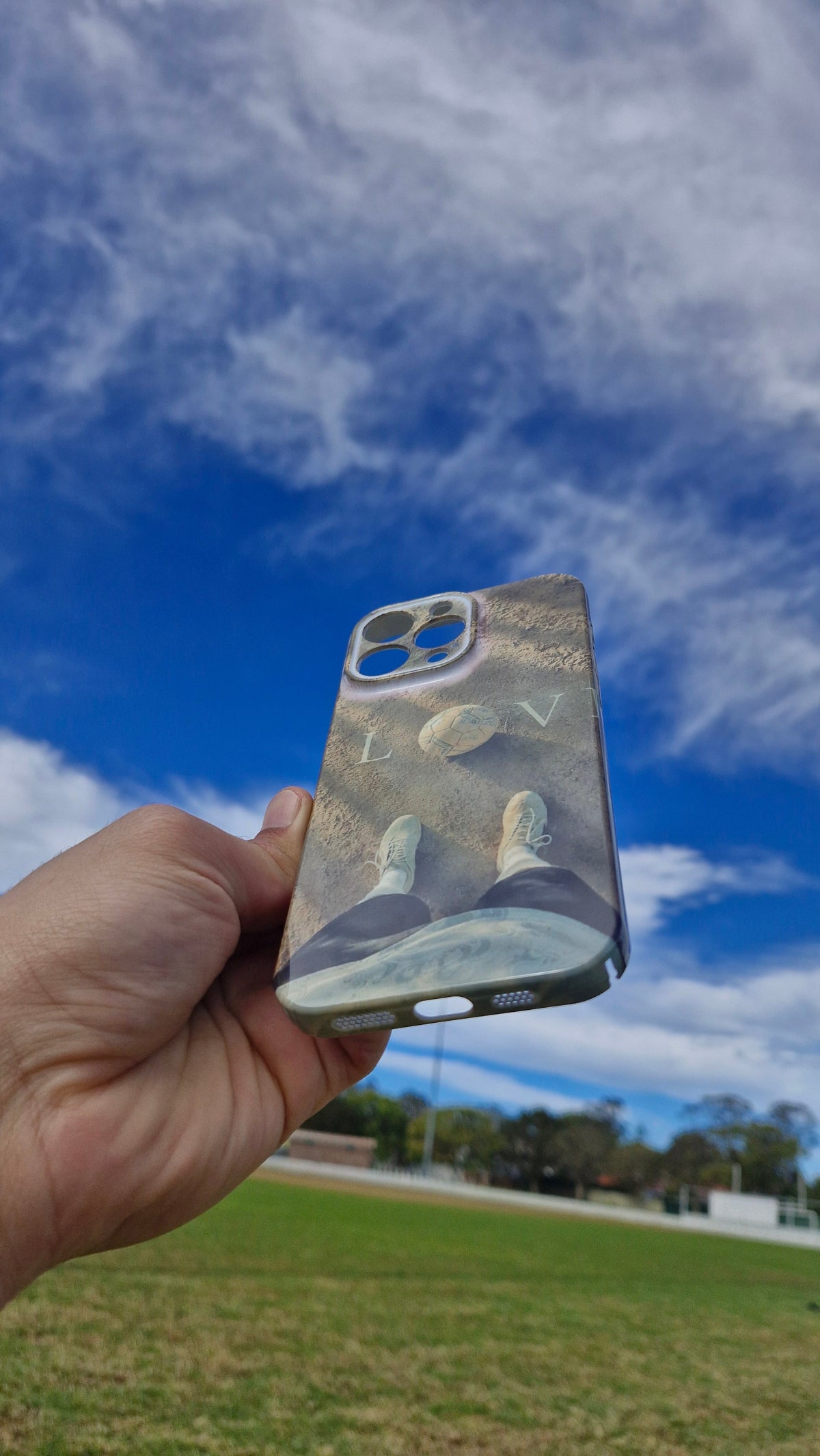 LOV Football Phone Case – Sandy Pitch Aesthetic