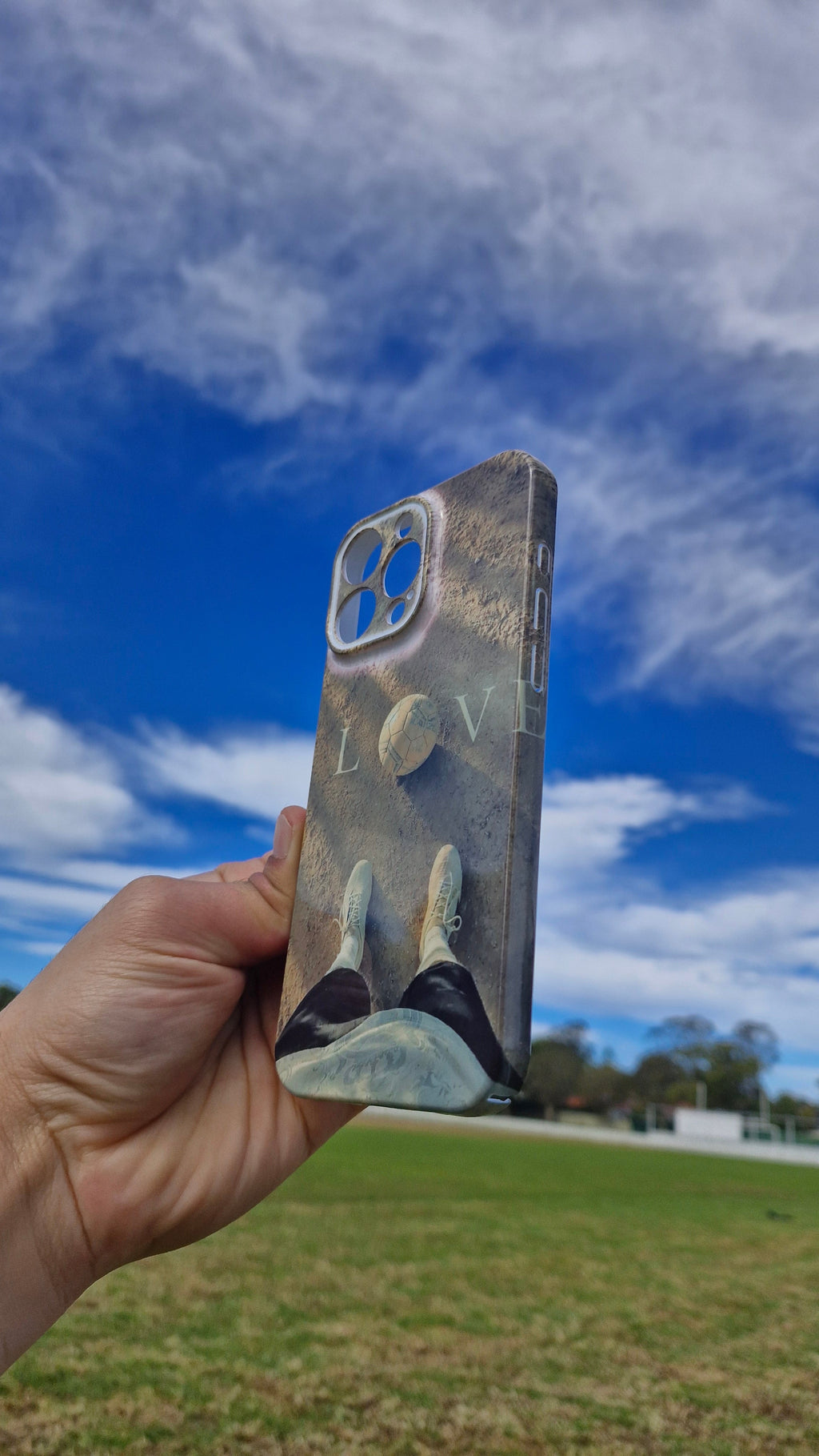 LOV Football Phone Case – Sandy Pitch Aesthetic