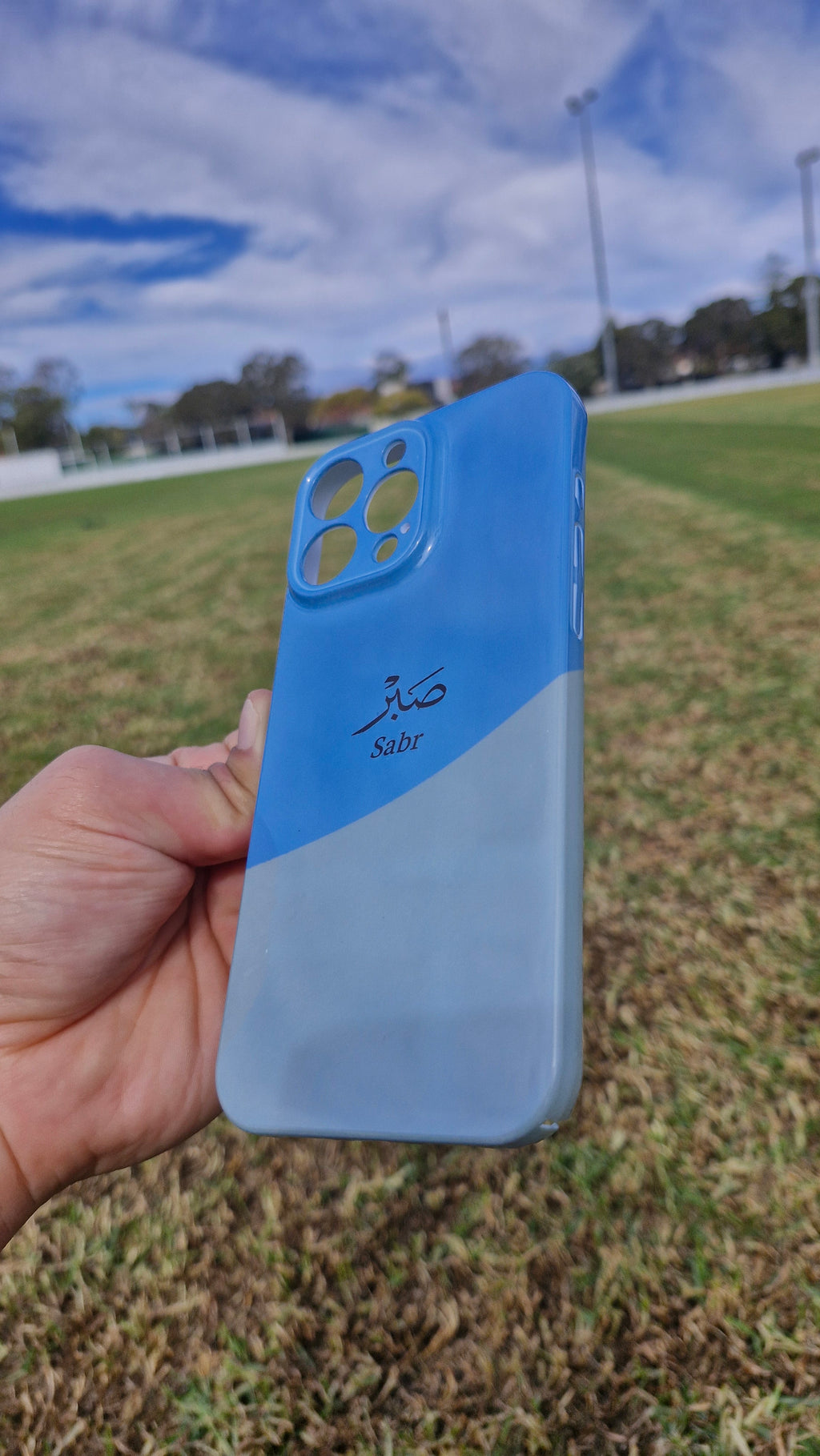 Sabr Phone Case – Blue & White Two-Tone